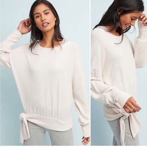 Anthropologie Saturday Sunday Payton Brushed Fleece side tie Top